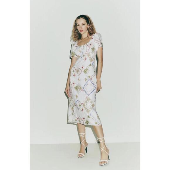 Reformation Pierce Linen Dress Sz 8 Midi 100% Linen $228 - Picture 4 of 5